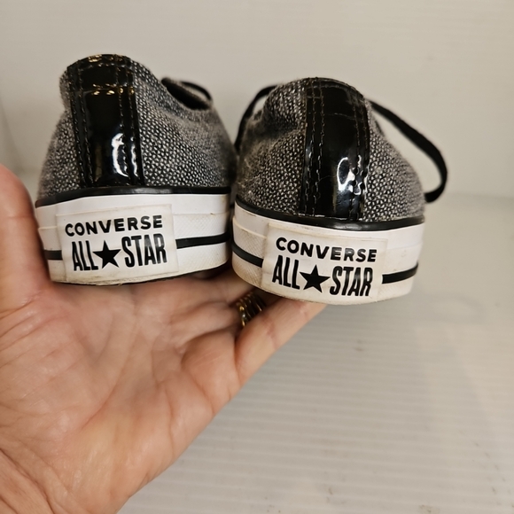 Converse Women's Size 9 Shoes Double Tongue 562457F Low Top Sneaker Black/White - Picture 7 of 7